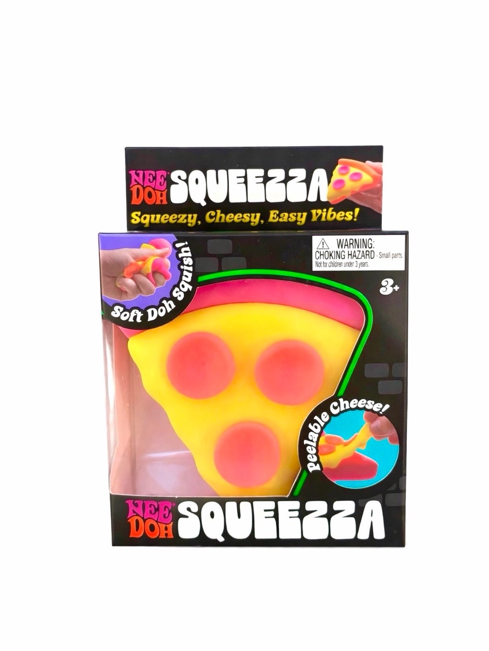 Nee Doh Squeezza Pizza Slice Soft Squishy Toy Pink Crust Authentic NeeDoh Sealed